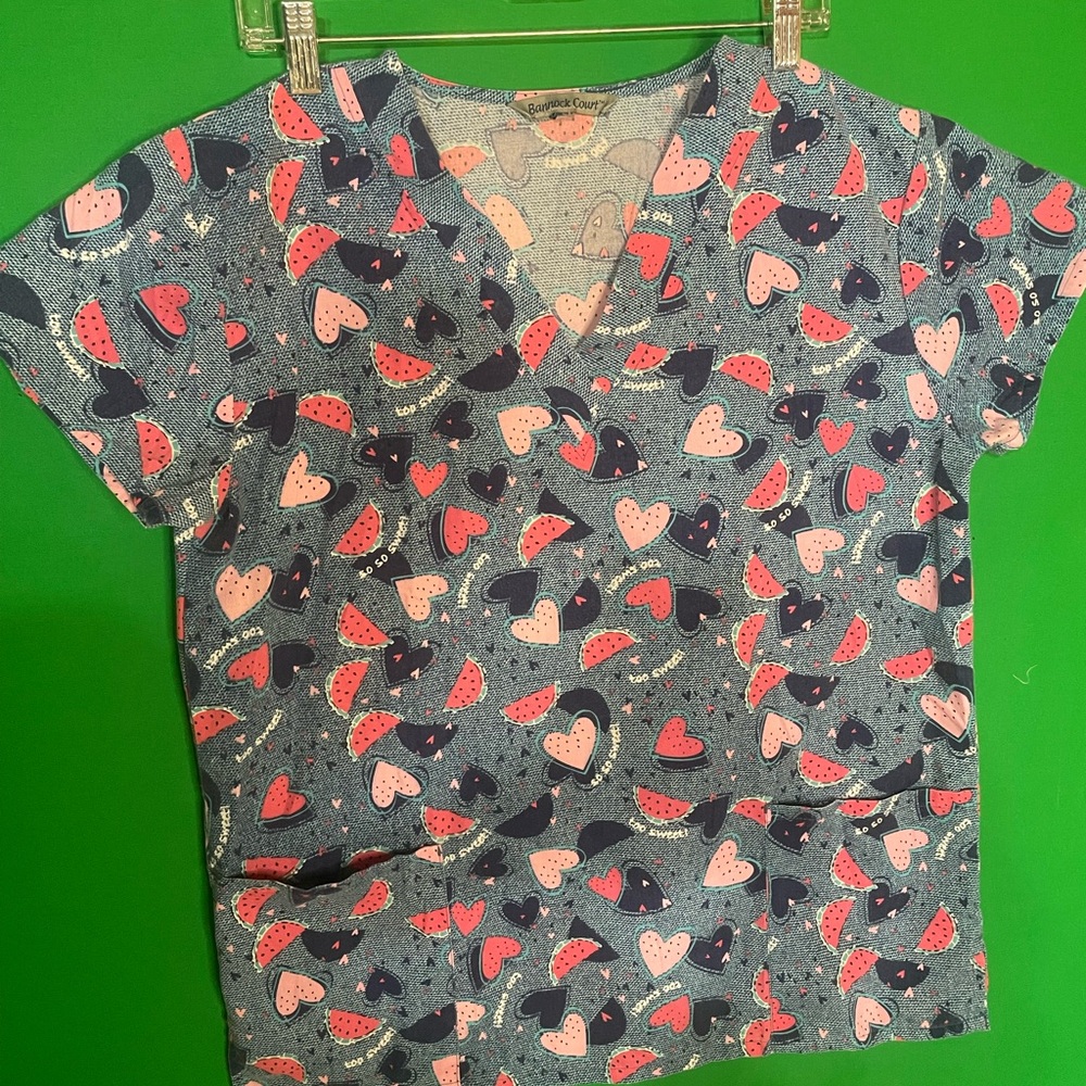 Valentines Day Scrub Top